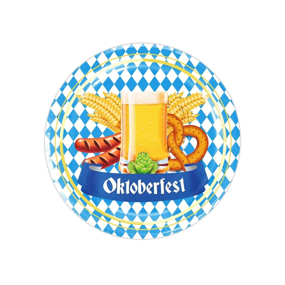 Oktoberfest Partygeschirr-Set für 12 Personen, Einweg mit Tischdecke