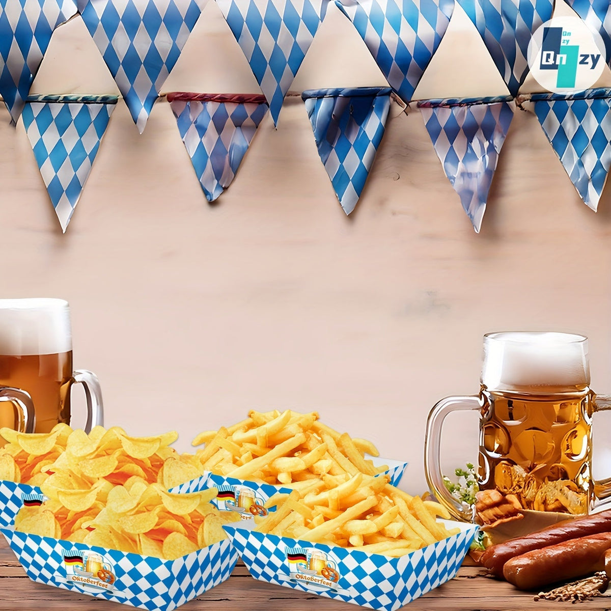 Oktoberfest Snackschalen Papier, Rautenmuster 2x20 Stück