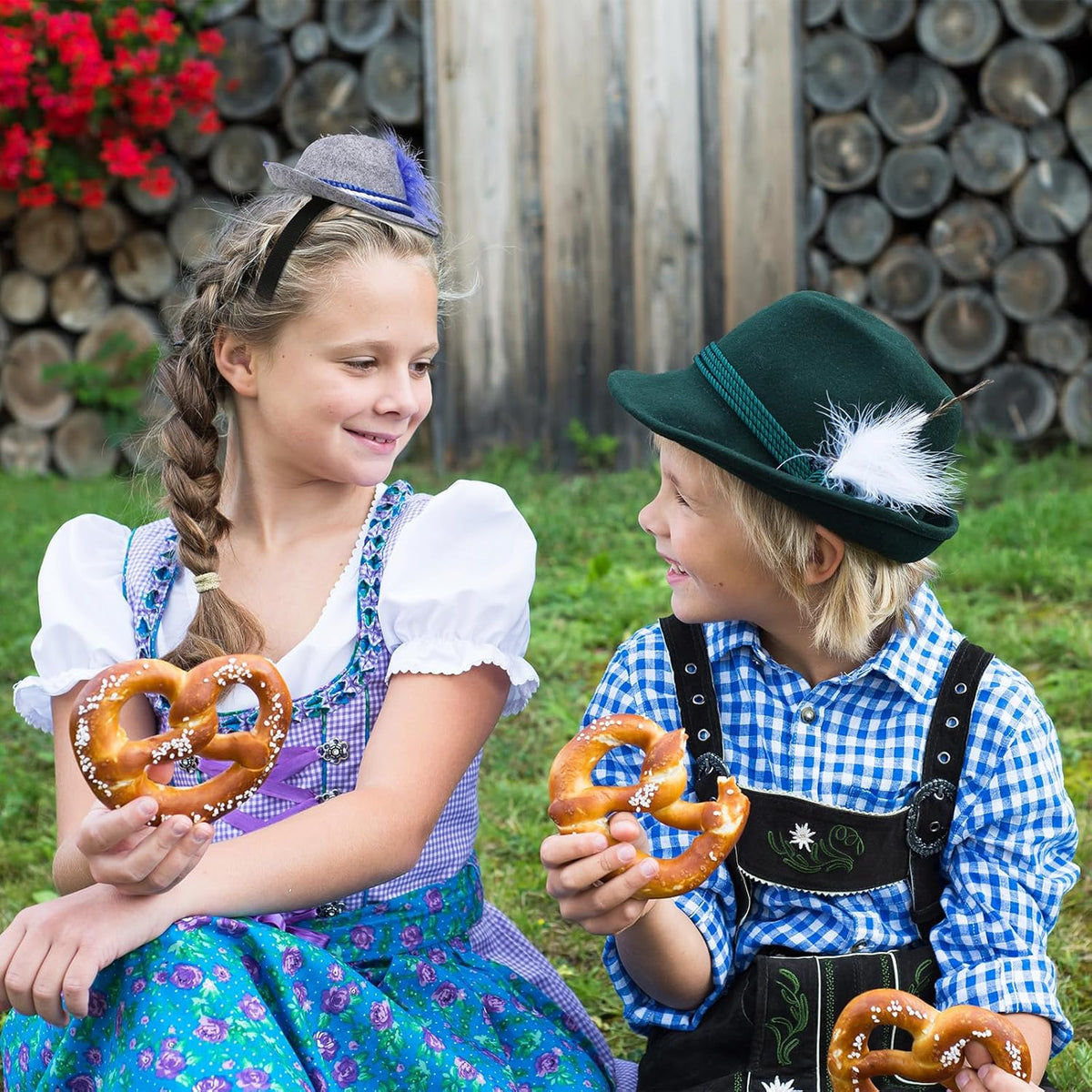 Oktoberfest Haarband Mini-Trachtenhut, Dirndl Accessoire 3er-Set