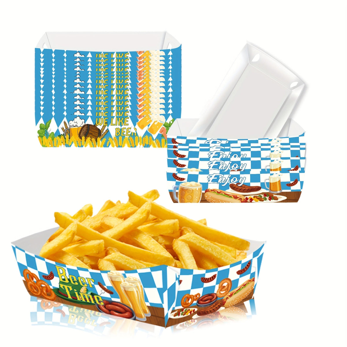 Oktoberfest Snackschalen Papier, Rautenmuster 2x24 Stück