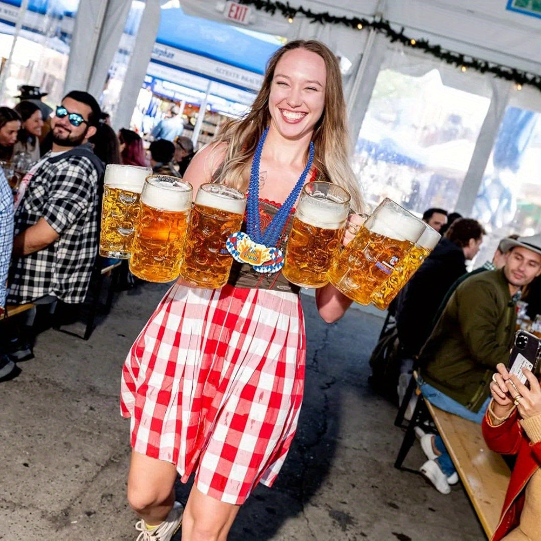 Oktoberfest Party Halsketten-Set, Blau-Weiß 21 Stück