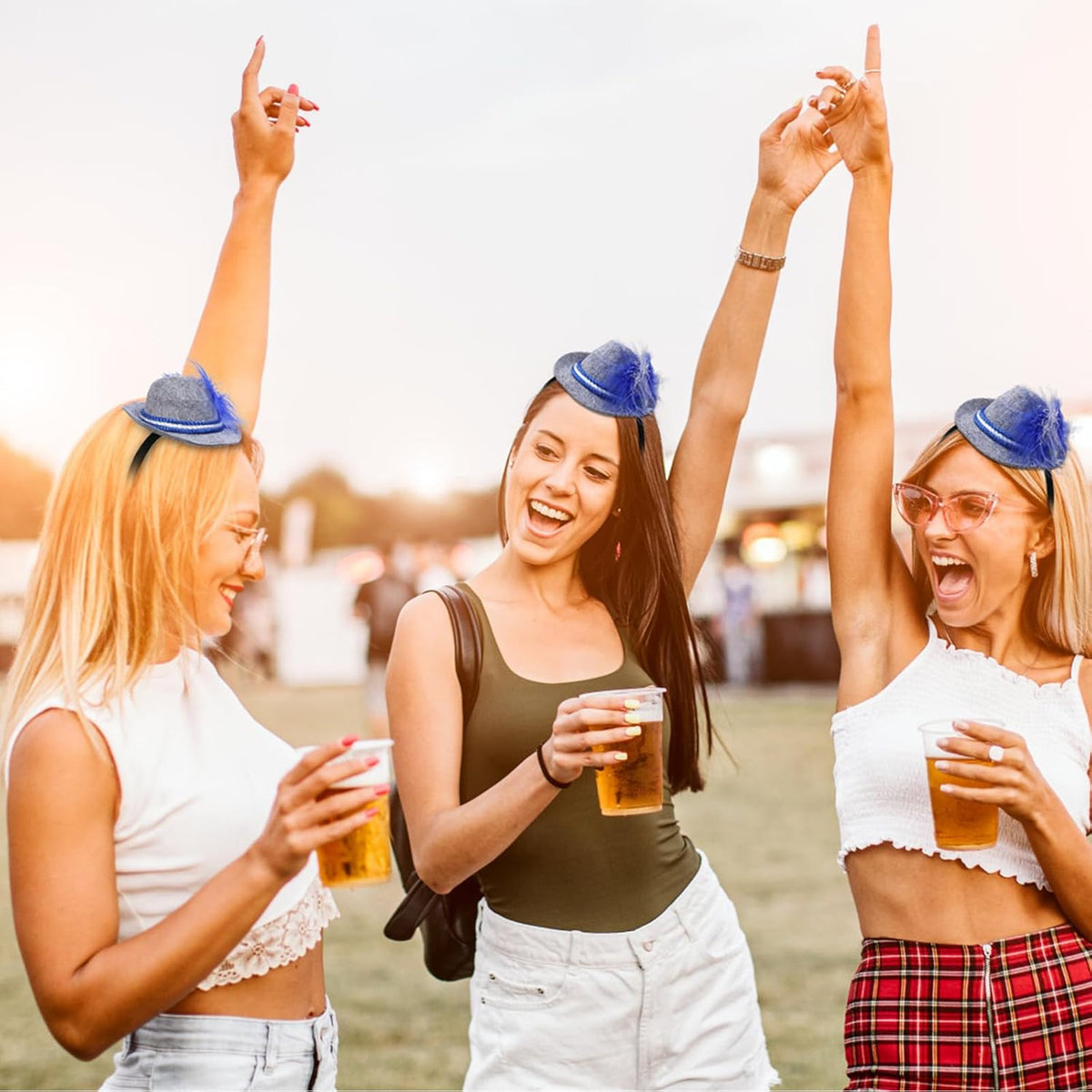 Oktoberfest Haarband Mini-Trachtenhut, Dirndl Accessoire 3er-Set