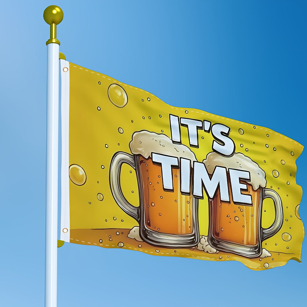 Oktoberfest Deko-Flagge Groß, Bierkrug-Motiv Wetterfest