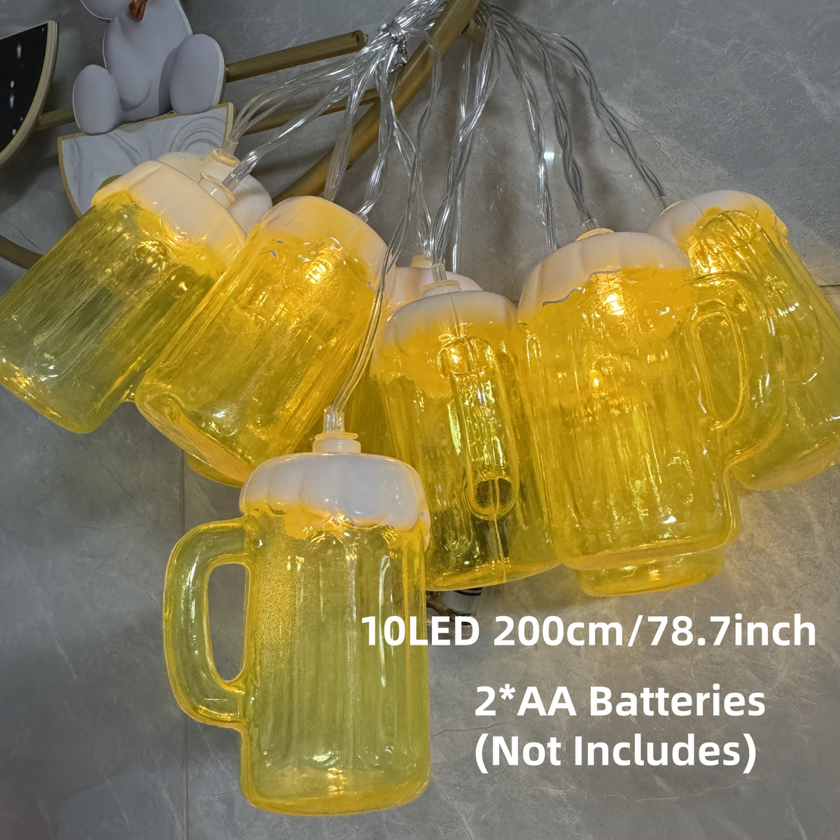 Oktoberfest Deko LED Bierkrug Lichterkette, 2er-Set
