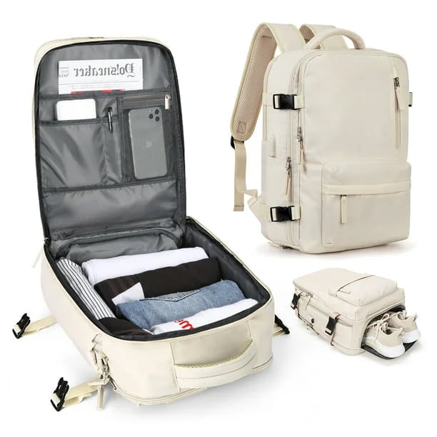 Givera Rucksack Farbe Beige Gesamtansicht