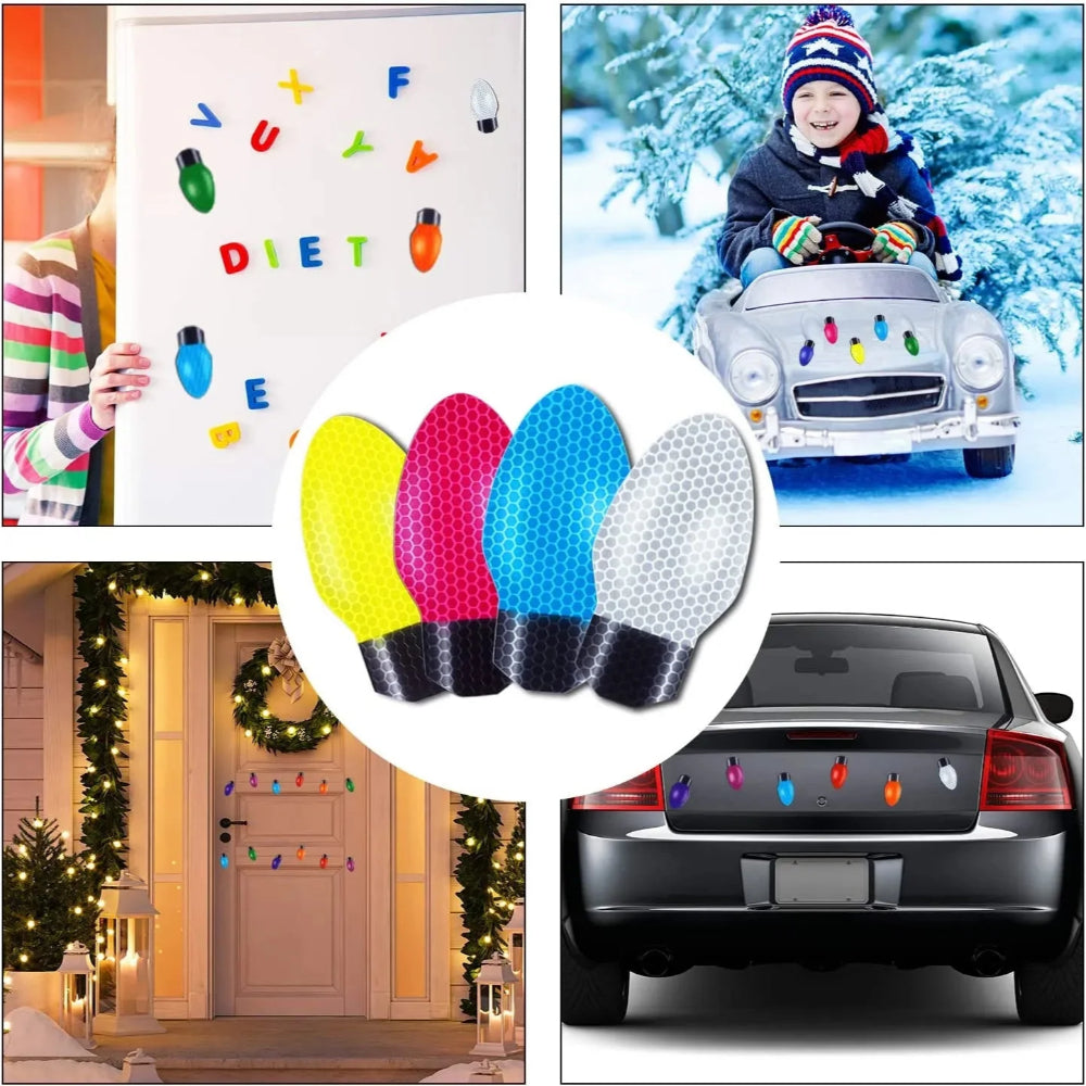 Magnetische Weihnachtsdeko Glühbirnen – Reflektierende Aufkleber