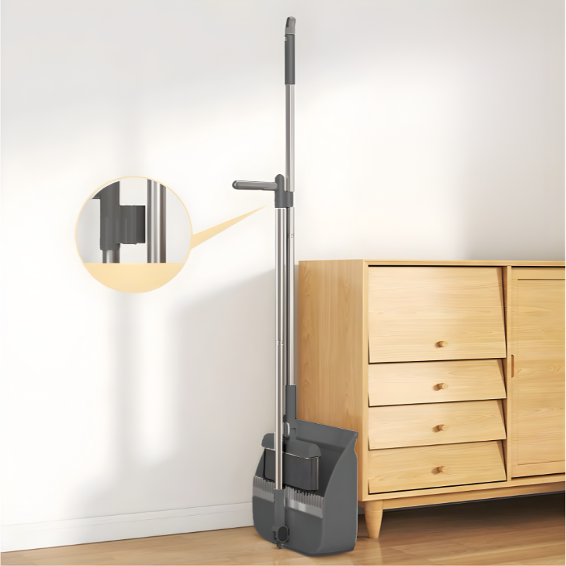 FlexibleBroom Kehrset in Grau mit verstellbarem Teleskopstiel