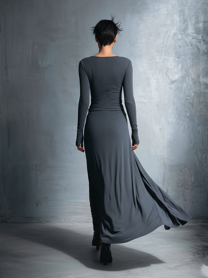 MaxiDress Wickelkleid Mit Fließendem Maxi-Rock