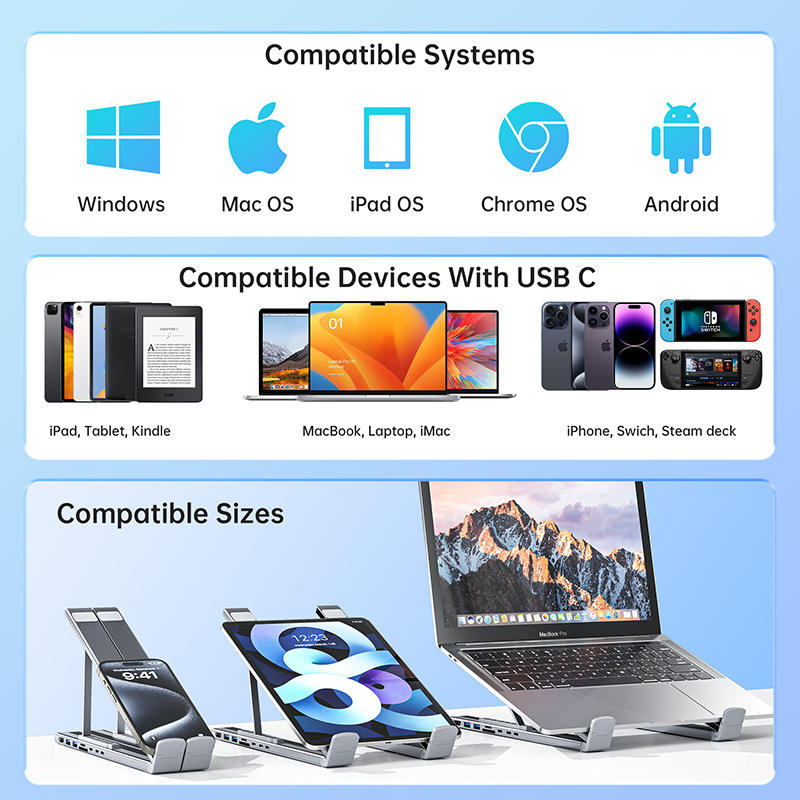 HubStand – Faltbarer Laptop-Ständer mit Multi-Port-Hub