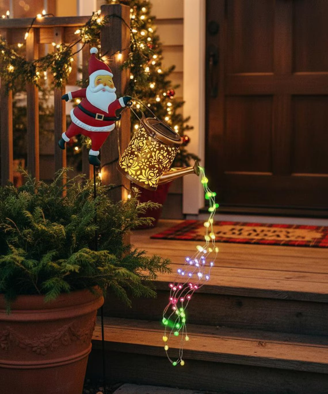 SantaKettle – Solarbetriebene Weihnachtsmann-Gartenleuchte