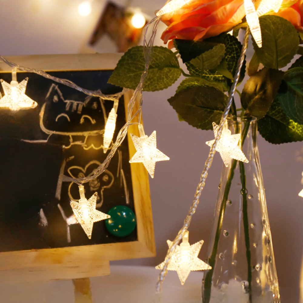 LED Lichterkette Stern Außen – Weihnachtsbeleuchtung mit Timer