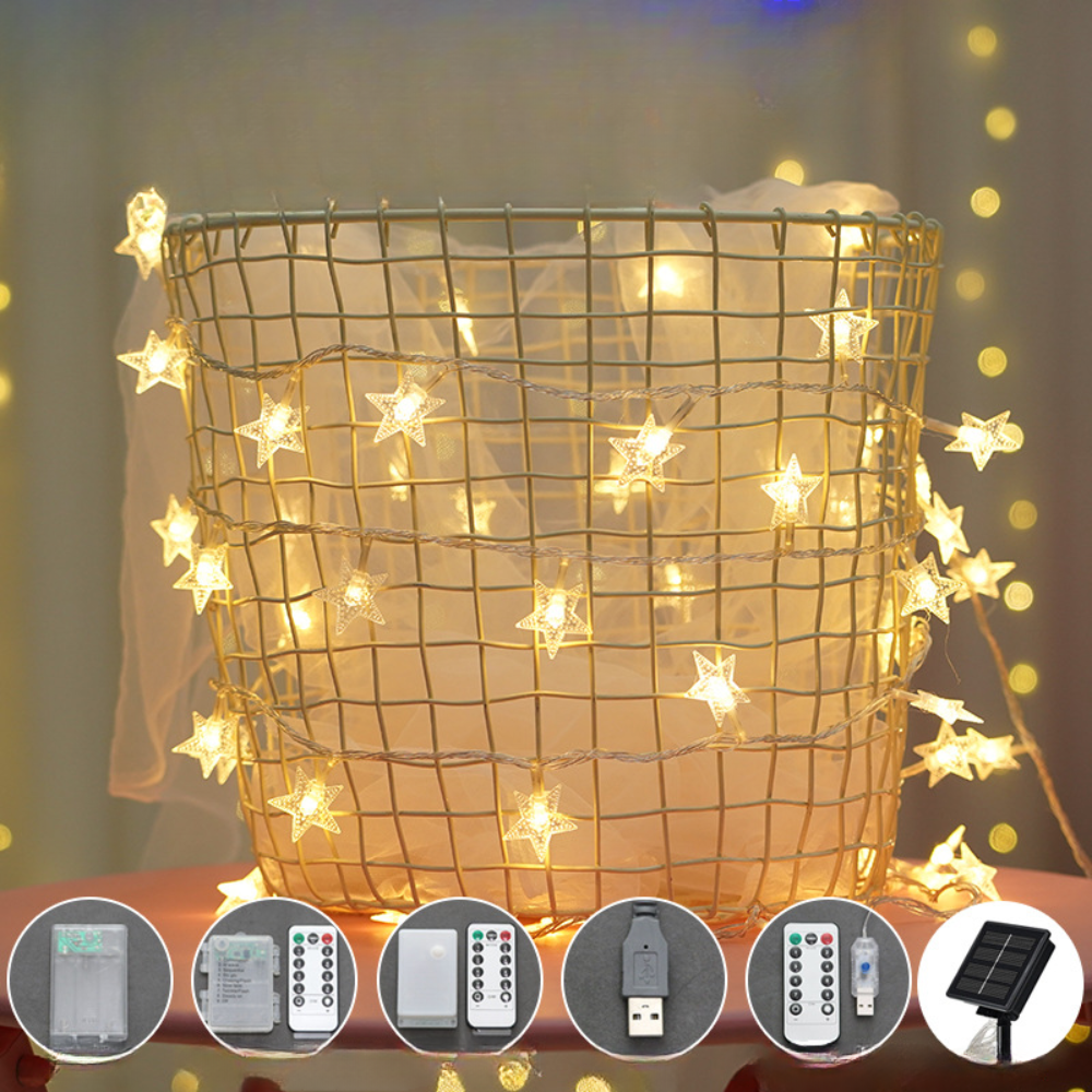 LED Lichterkette Stern Außen – Weihnachtsbeleuchtung mit Timer