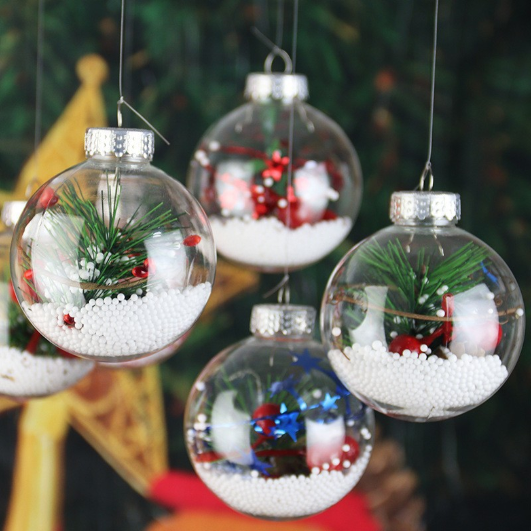 Weihnachtskugeln Transparent Kunststoff – Bastelkugeln Set zum Befüllen