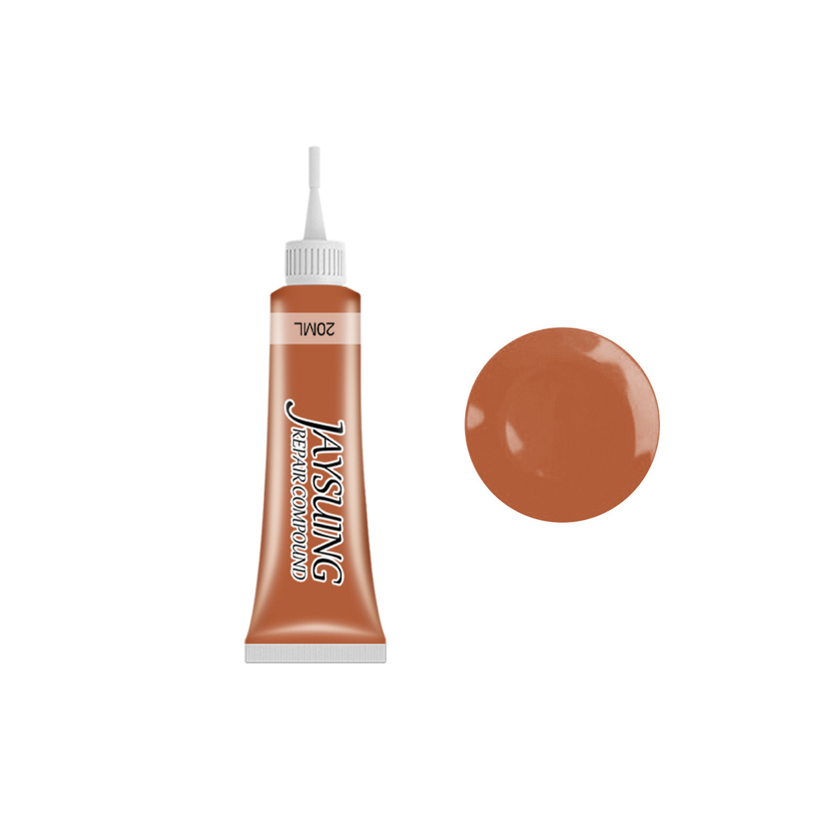 LeatherGel Farbe Braun Tube und Farbmuster