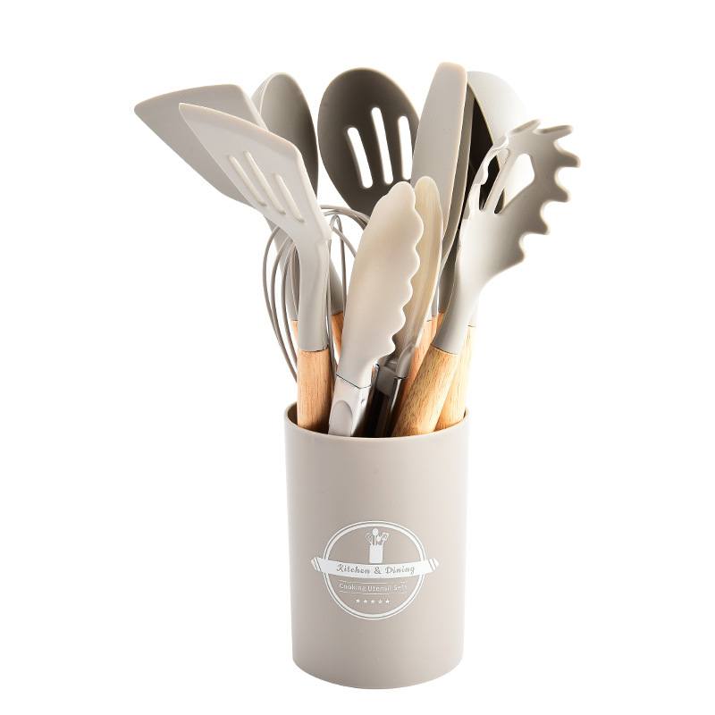 KitchenCollection Küchenutensilien-Set in Khaki mit Aufbewahrungsbehälter