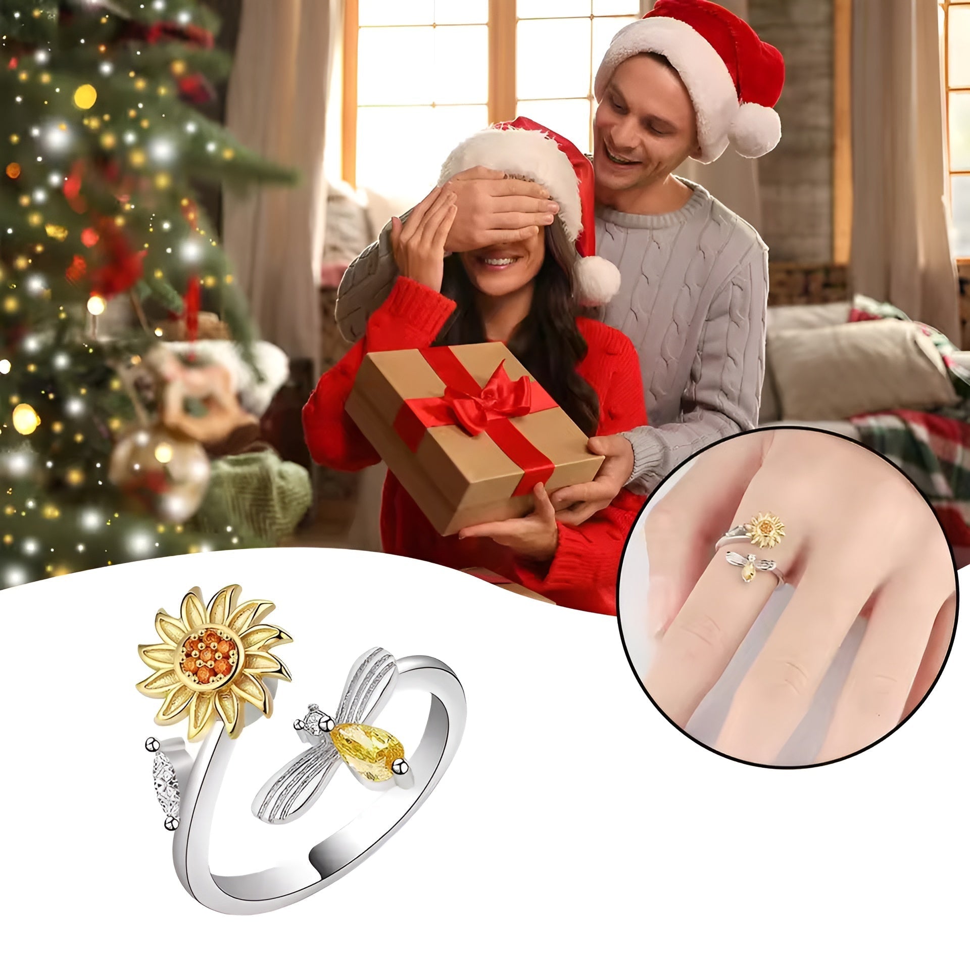 SunflowerRing als Geschenkidee, Ringdetail