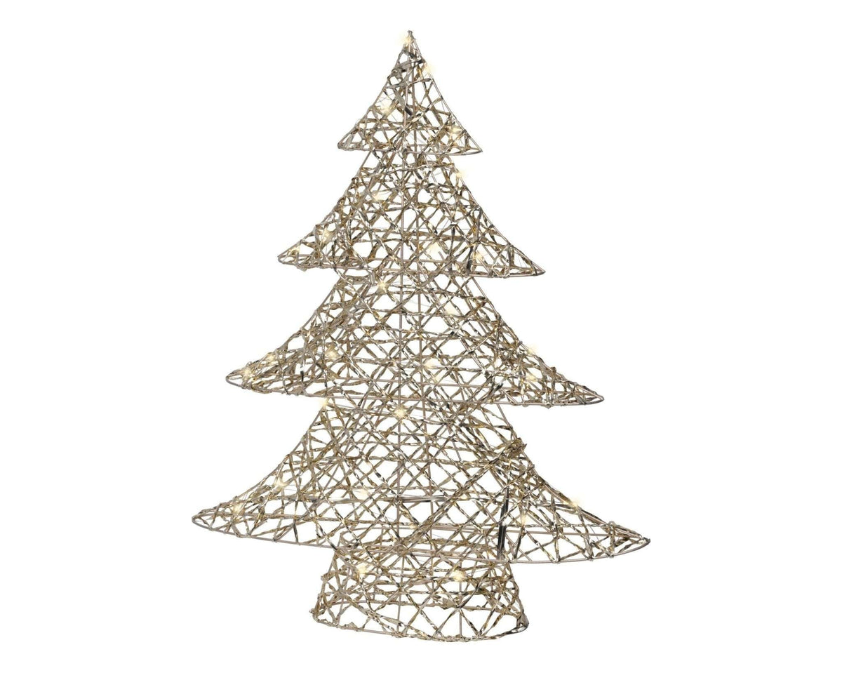 GoldTanne LED-Lichtbäume 2er-Set In Edlem Gold