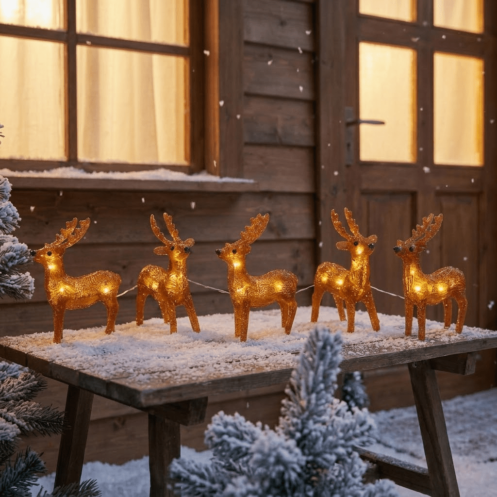 LED-Lichterkette "Rentier" Outdoor – Weihnachtsdeko