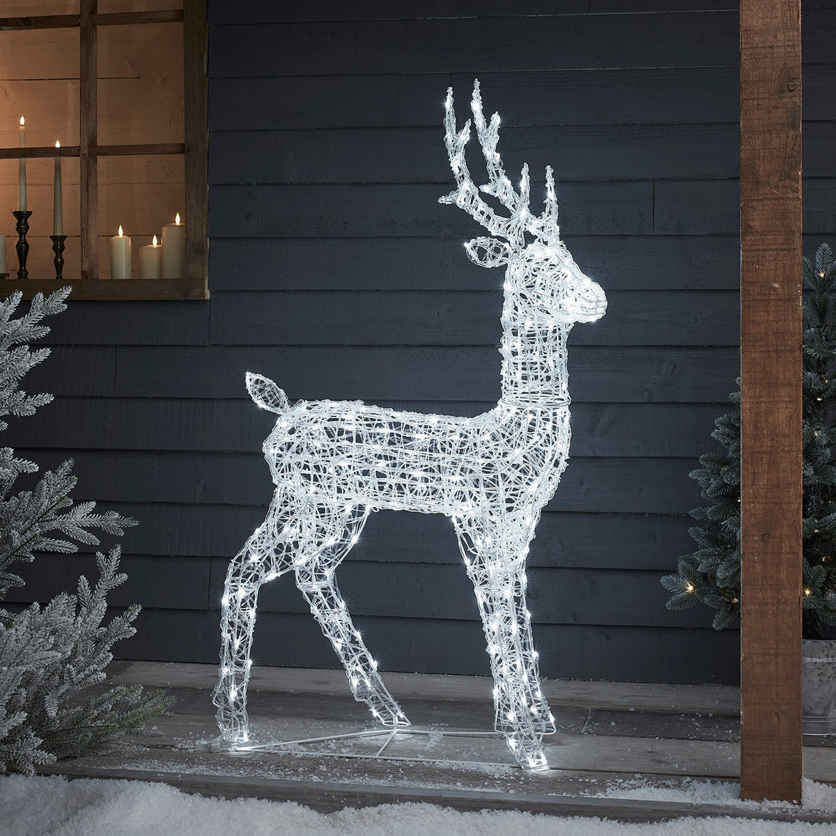 LED Rentier Figur Acryl – Weihnachtsdeko für Innen und Außen
