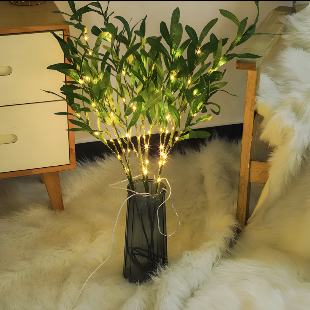 LeafDecor – Beleuchtete Künstliche Blattdekoration, 2er Set