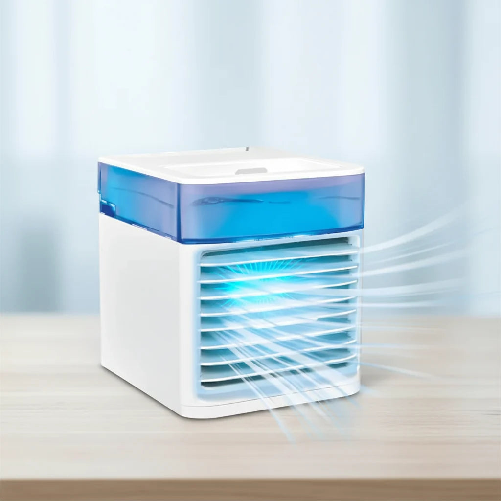 Persönlicher Mini-Luftkühler mit blauem Wassertank