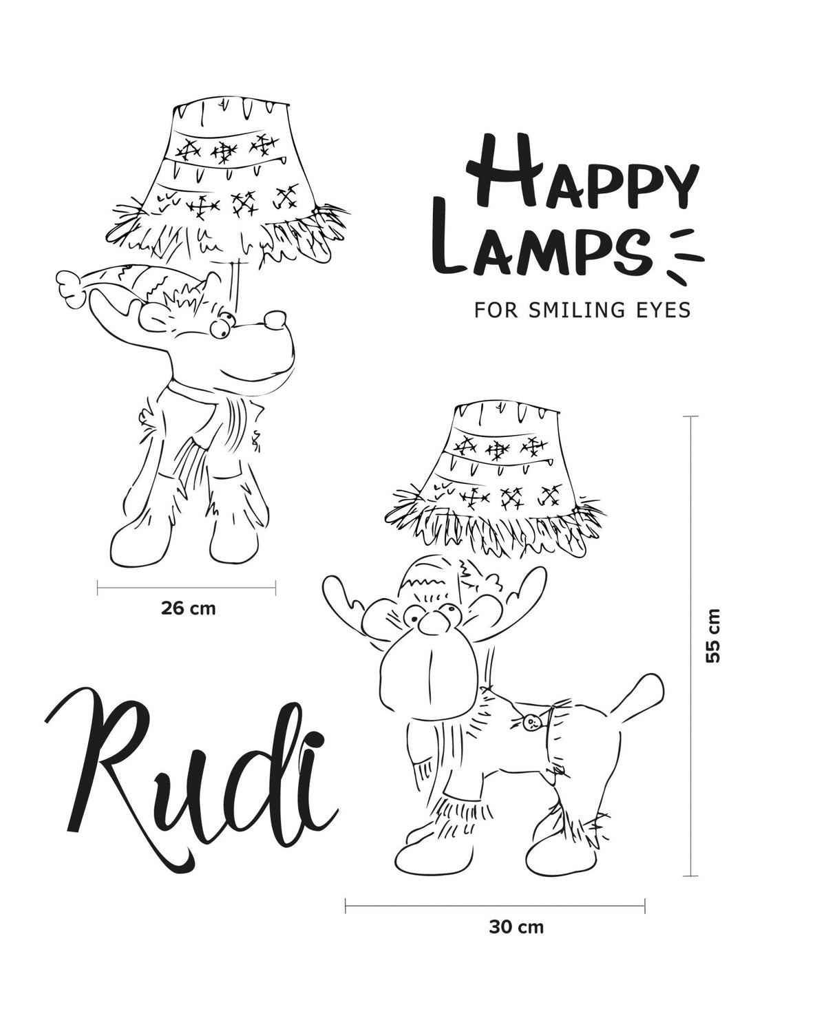 LED-Rentier "Rudi" – Weihnachtsdeko 55 cm