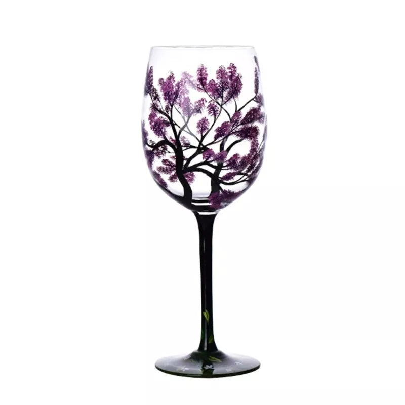 SeasonsGlass Handbemaltes Weinglas Vier Jahreszeiten