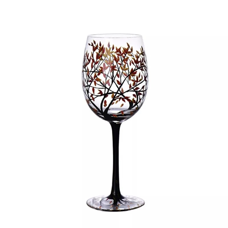 SeasonsGlass Handbemaltes Weinglas Vier Jahreszeiten