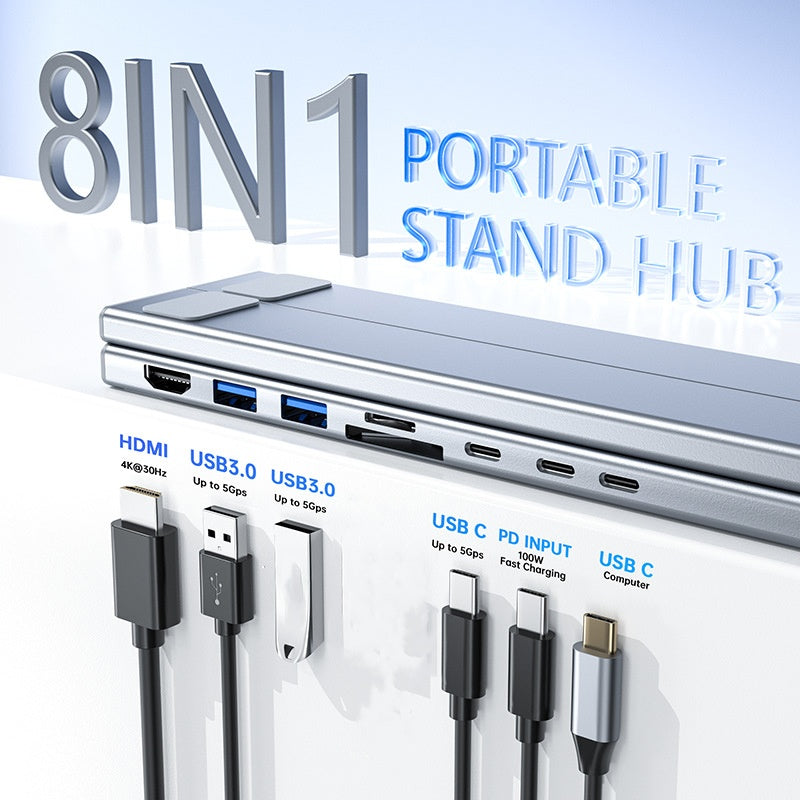 HubStand – Faltbarer Laptop-Ständer mit Multi-Port-Hub
