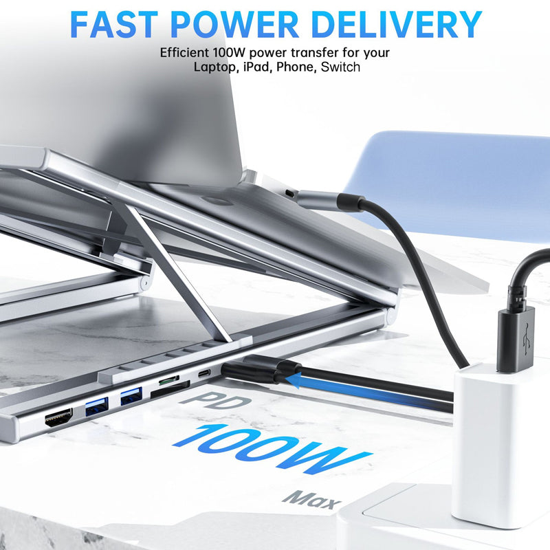 HubStand – Faltbarer Laptop-Ständer mit Multi-Port-Hub