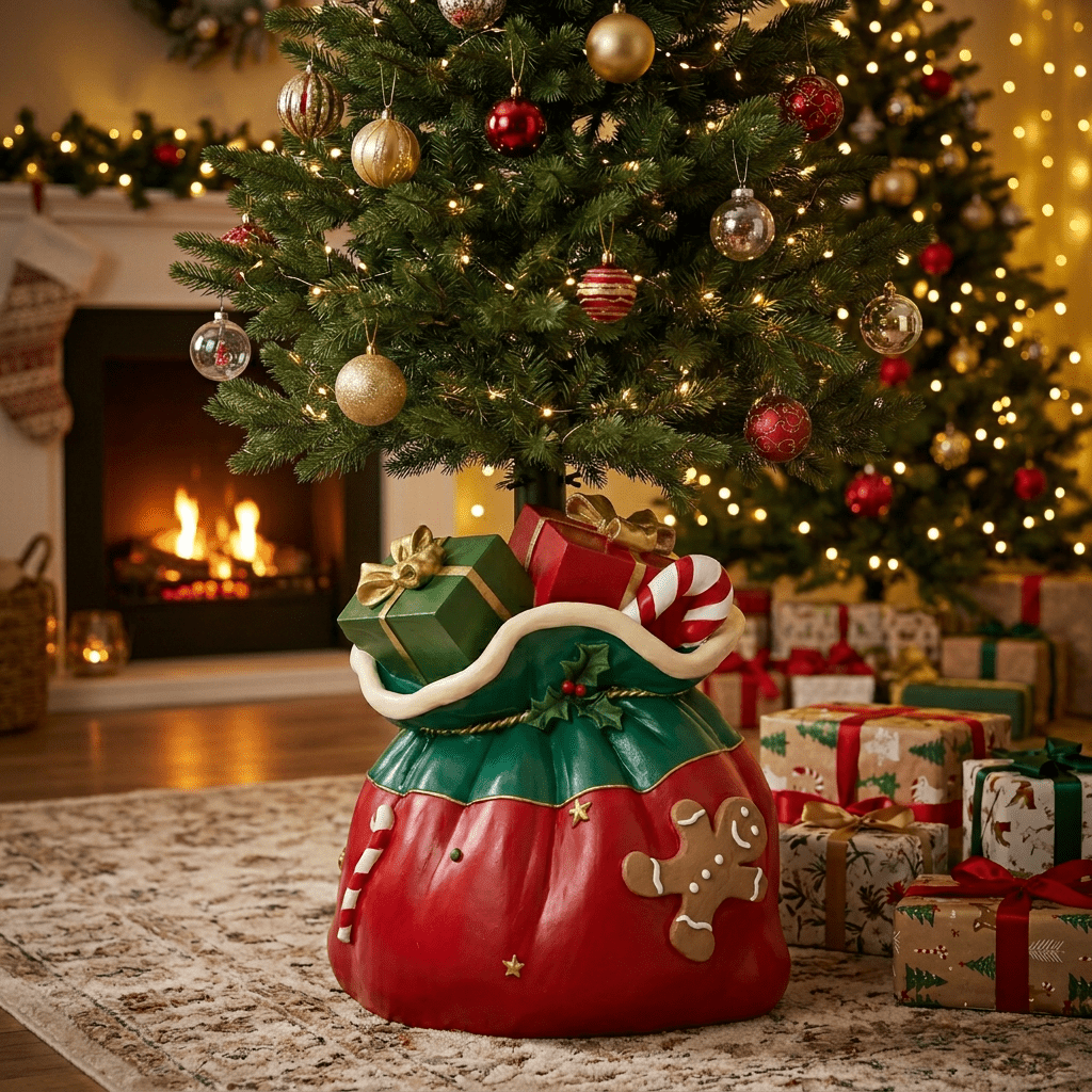 Tannenbaumständer "Geschenkesack" – Weihnachtsdeko 38x42x47 cm