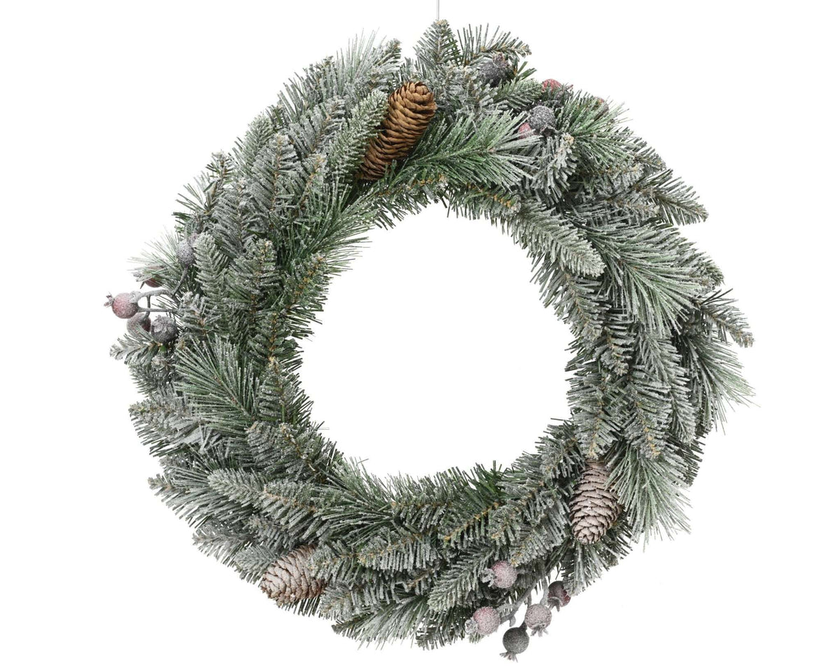 Tannenkranz Grün beschneit – Indoor 50 cm