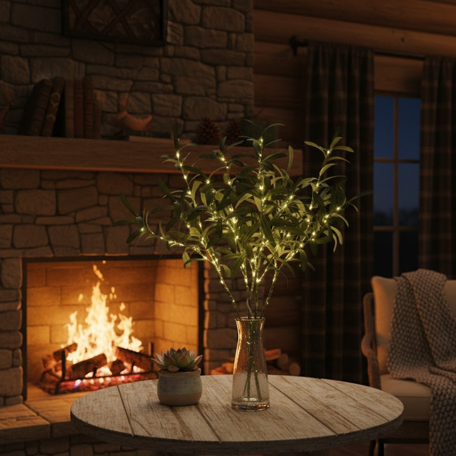 LeafDecor – Beleuchtete Künstliche Blattdekoration, 2er Set