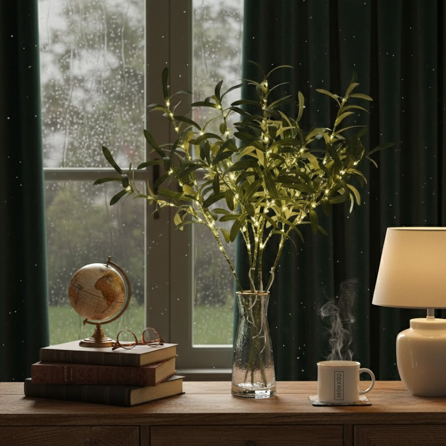 LeafDecor – Beleuchtete Künstliche Blattdekoration, 2er Set