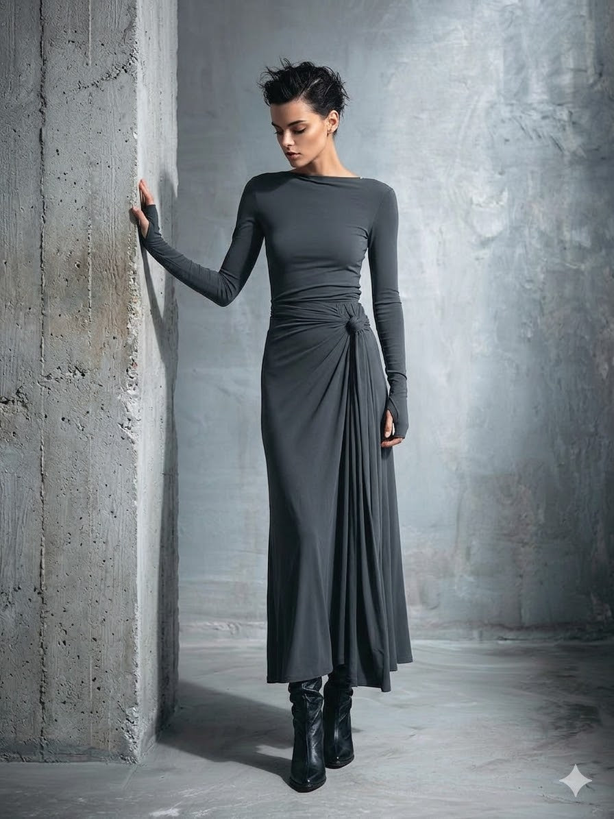 MaxiDress Wickelkleid Mit Fließendem Maxi-Rock