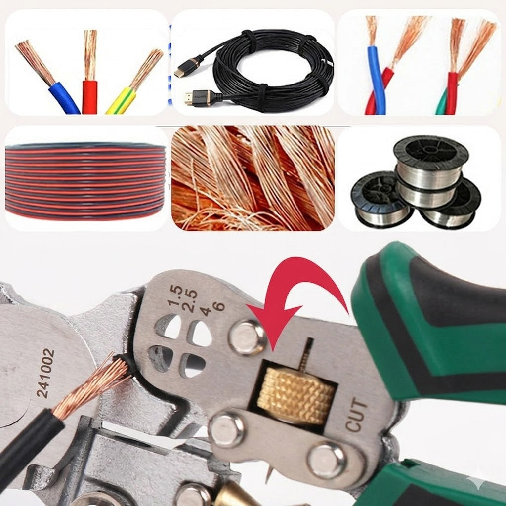 StrippingPliers Anwendungsbeispiele mit verschiedenen Kabeltypen