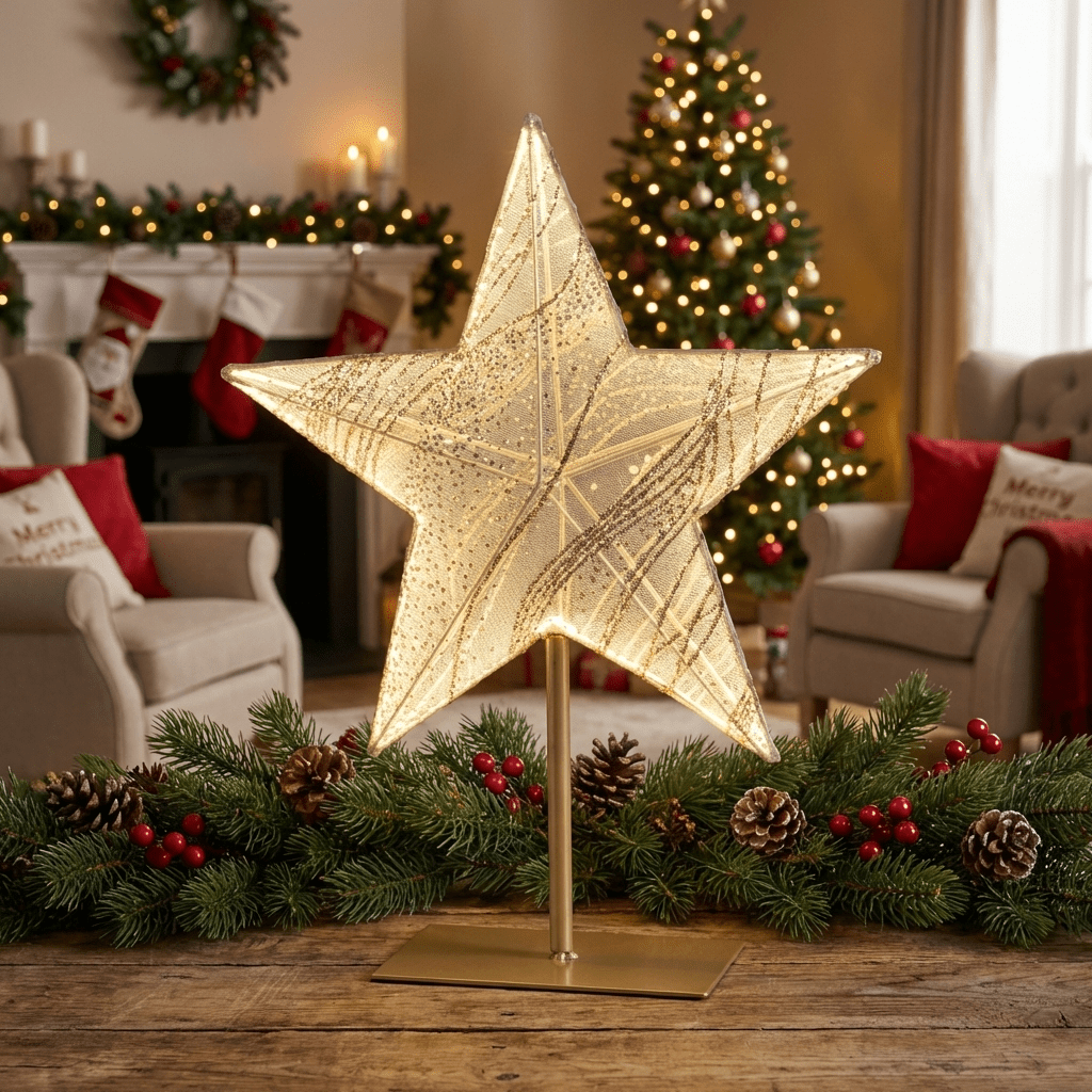 Weihnachtsstern mit LED-Beleuchtung – 2er Sparset