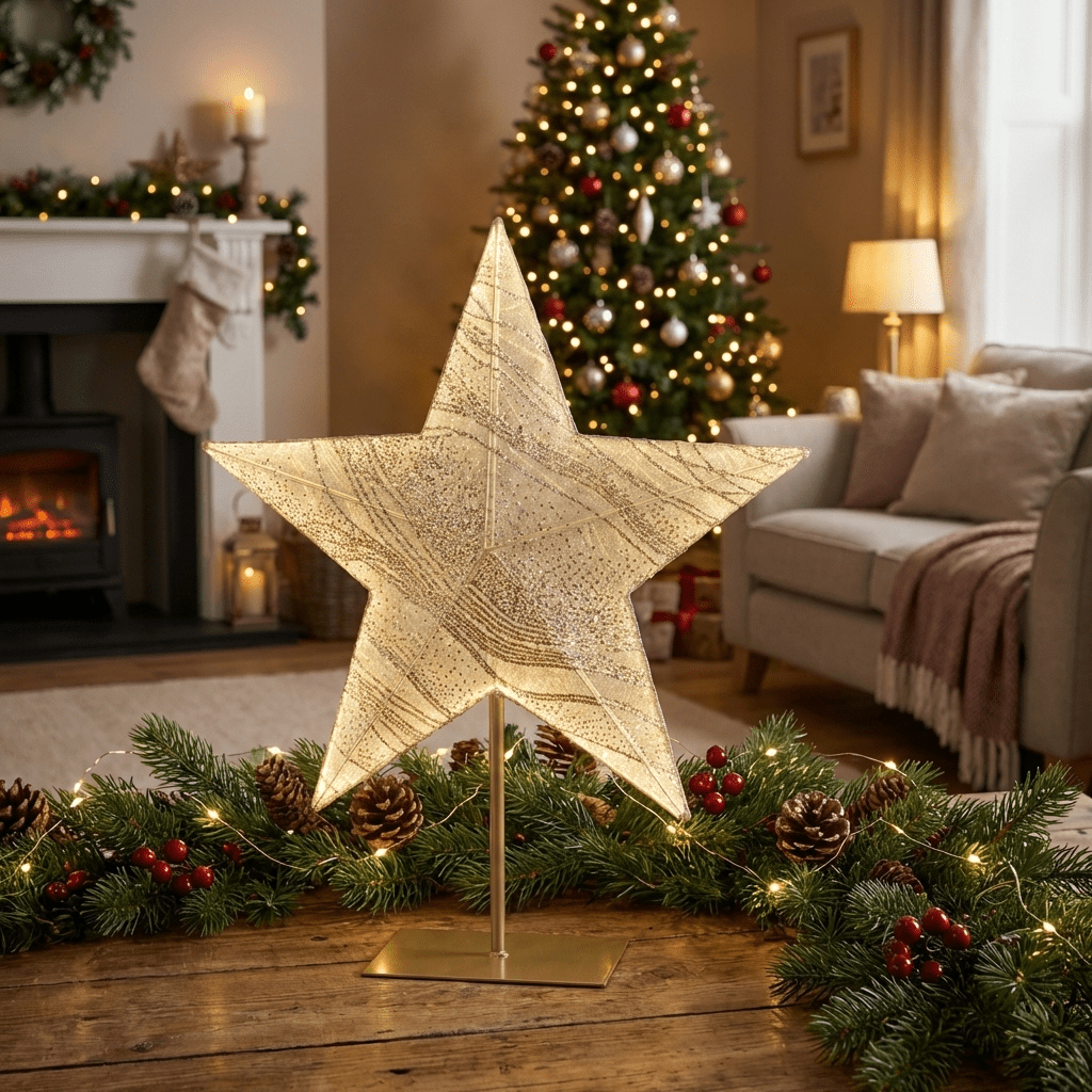 Weihnachtsstern mit LED-Beleuchtung – 2er Sparset