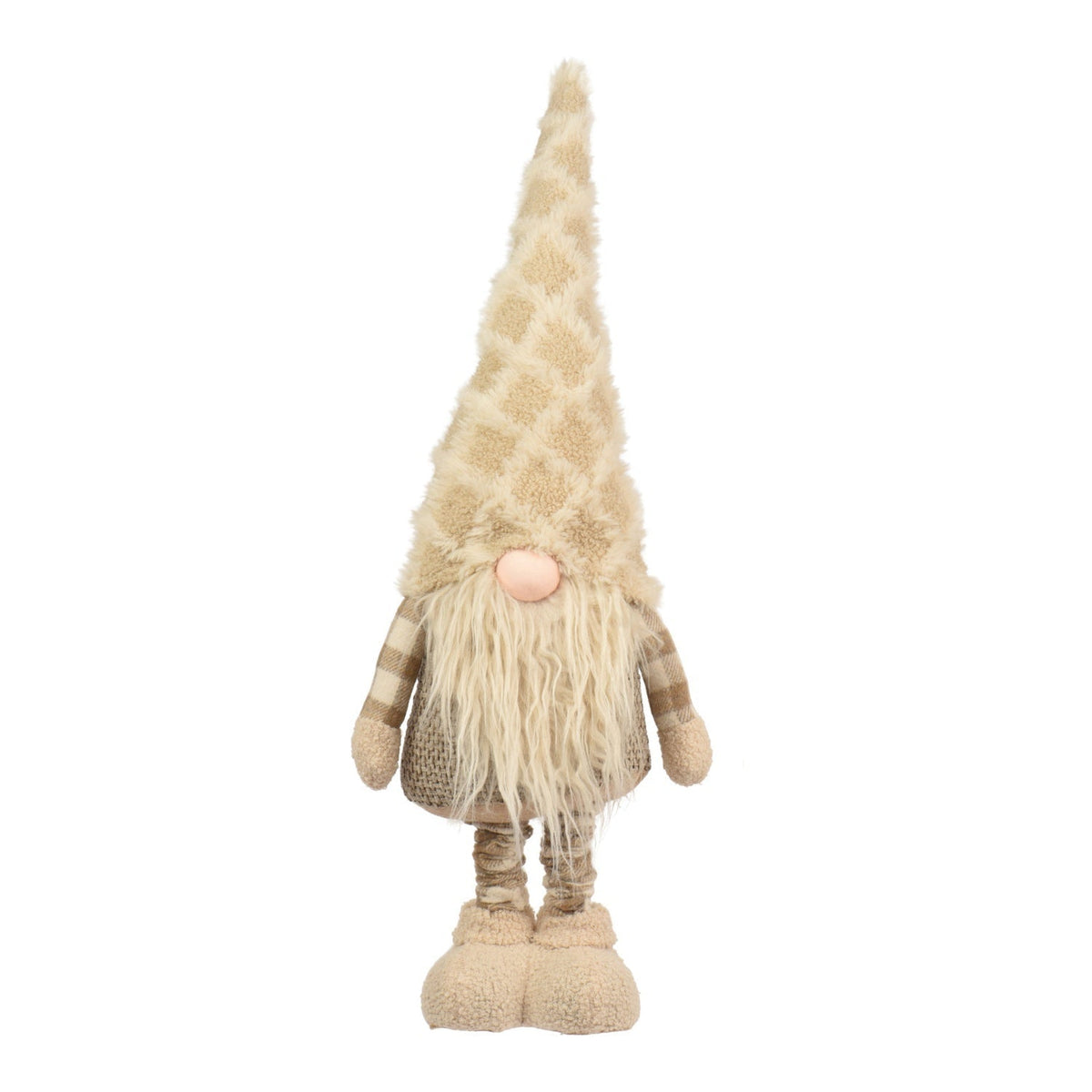 Weihnachtswichtel Beige groß – Höhenverstellbar 86-130 cm